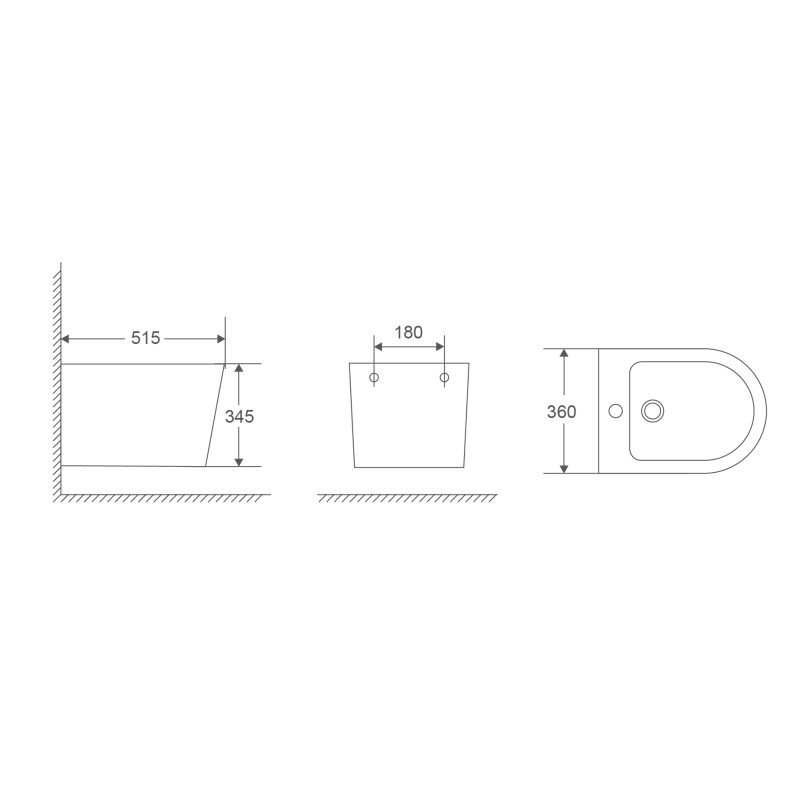 Біде підвісне Mixxus Premium Bevel-0501 515x360x345mm (MP6475)