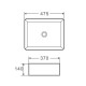 Умивальник накладний керамічний Mixxus Premium Quadro-0101 475x370x140mm (MP6487)