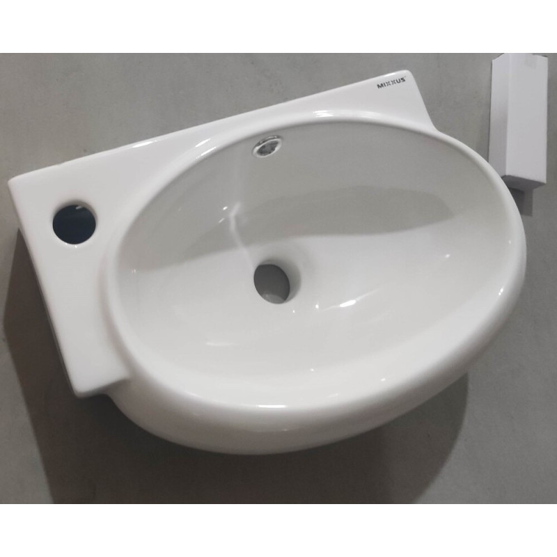 Раковина підвісна Mixxus Premium DIVERSE-1201-R 400х215х140mm з отвором під змішувач та переливом (