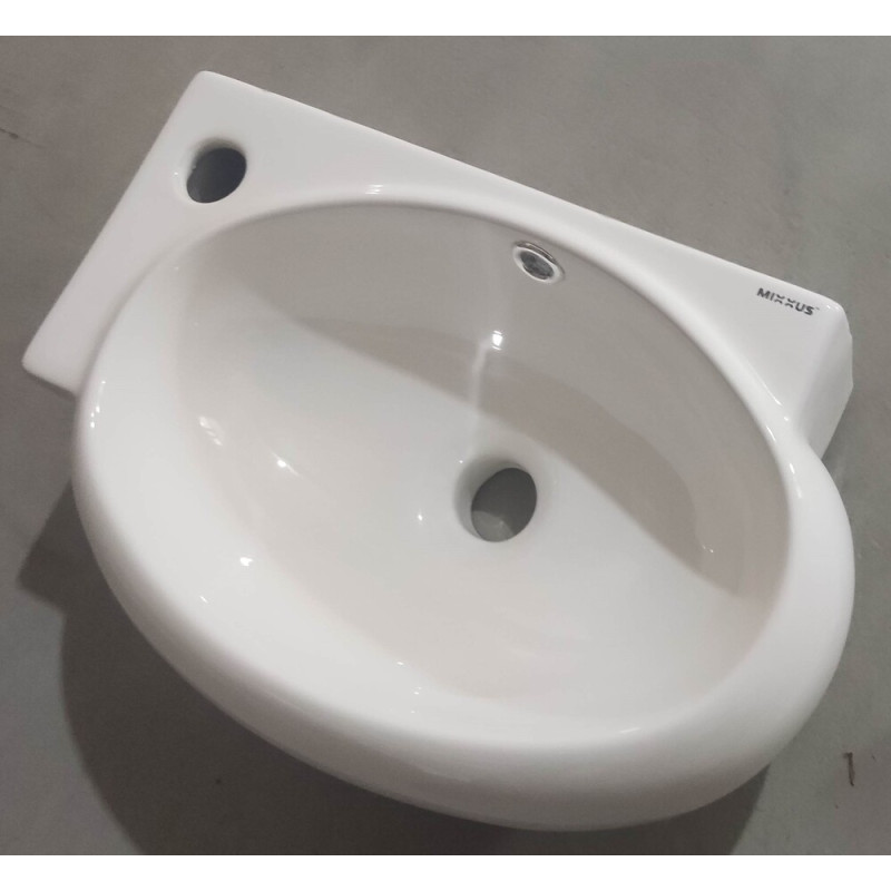 Раковина підвісна Mixxus Premium DIVERSE-1201-R 400х215х140mm з отвором під змішувач та переливом (