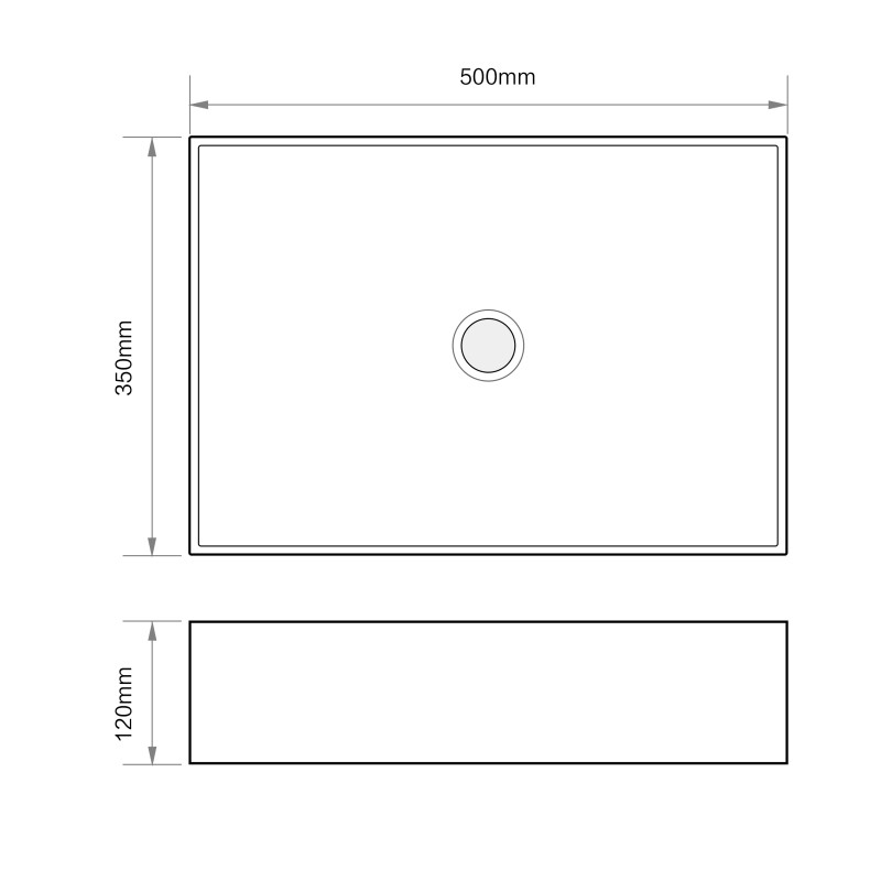 Раковина накладна Mixxus Premium QUADRO-0104 500х350х120mm (MP6515)