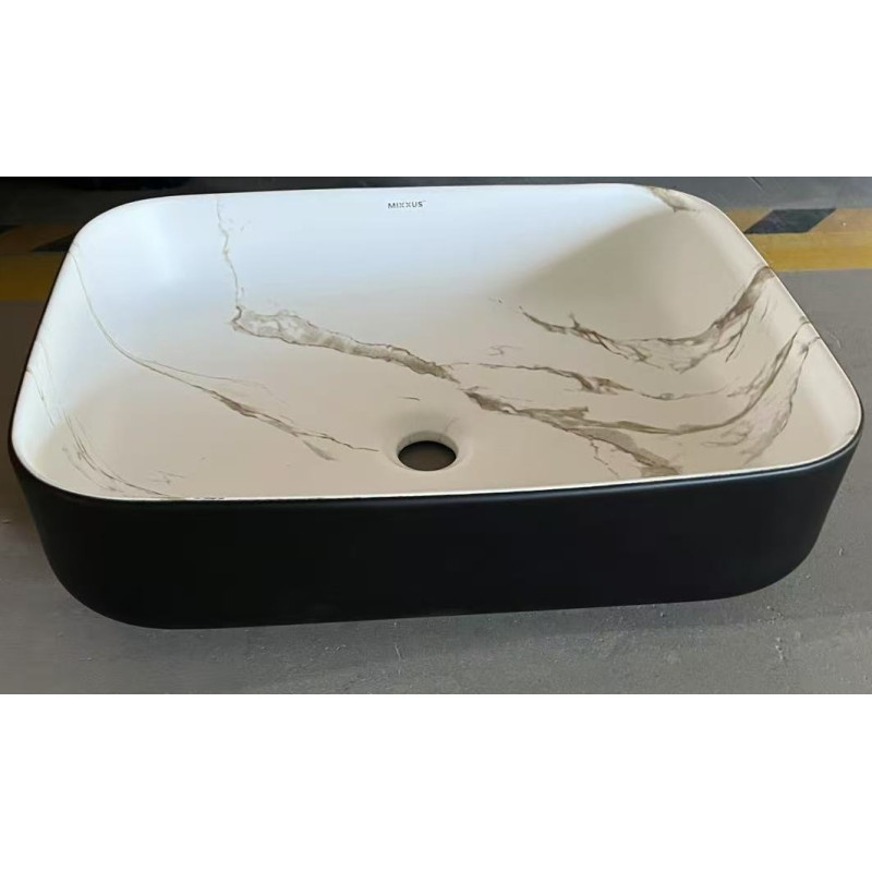 Раковина накладна MIXXUS PREMIUM DIVERSE-0110 MARBLE-BLACK 500х390х130mm (MP6517)