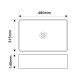 Раковина накладна Mixxus Premium QUADRO-0208 MARBLE 480х315х140mm з переливом (MP6518)