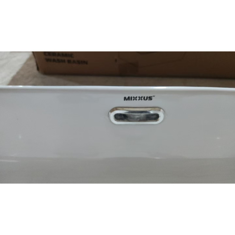 Раковина накладна Mixxus Premium QUADRO-0209 600х370х140mm з переливом (MP6522)
