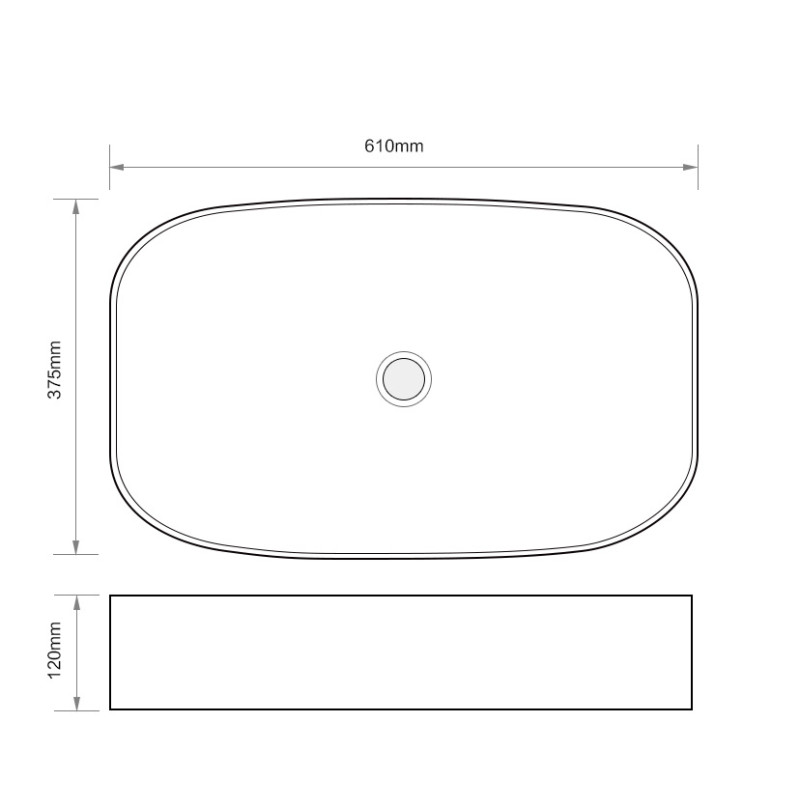 Раковина накладна Mixxus Premium BEVEL-0105 610х375х120mm (MP6524)