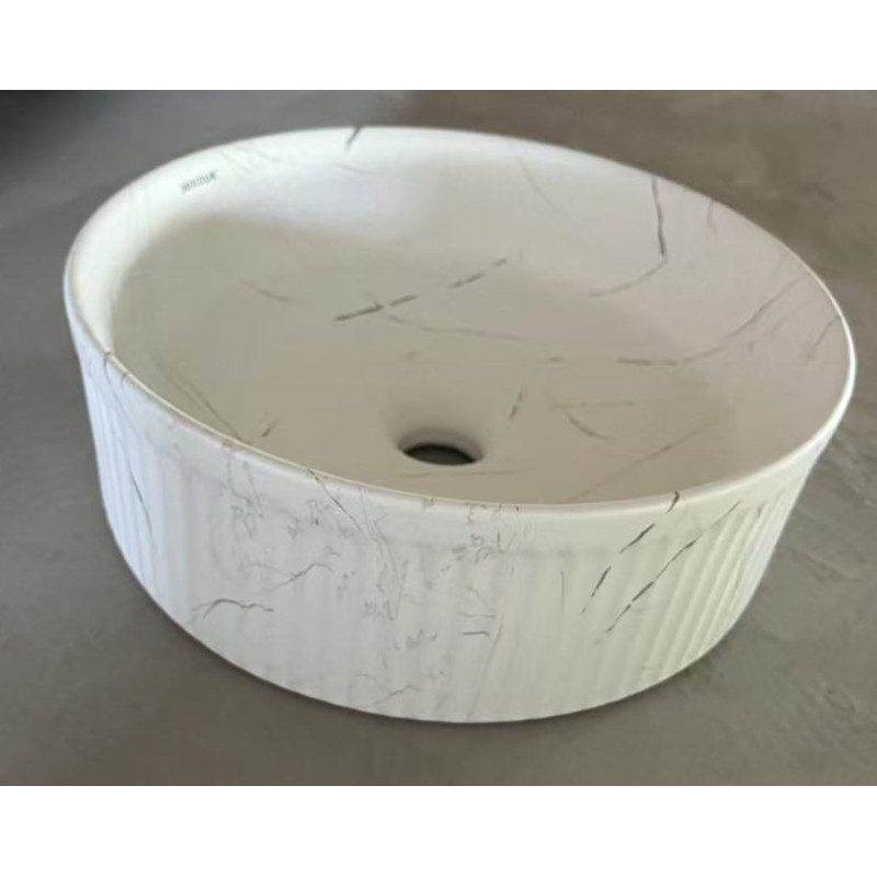 Раковина накладна Mixxus Premium WAVE-0102 MARBLE 370х370х130mm (MP6528)