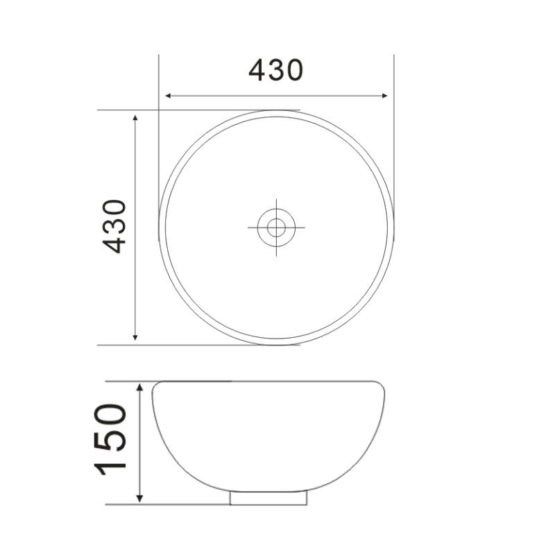 Раковина накладна Mixxus Premium ELLIPSE-0205 430х430х175mm з переливом (MP6530)