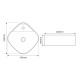 Раковина накладна MIXXUS PREMIUM WAVE-0201 MARBLE 430х430х150mm з отвором під змішувач (MP6536)