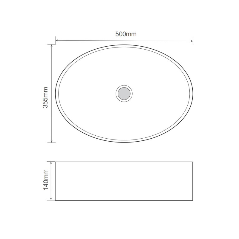 Раковина накладна Mixxus Premium BEVEL-0106 500х355х140mm (MP6546)