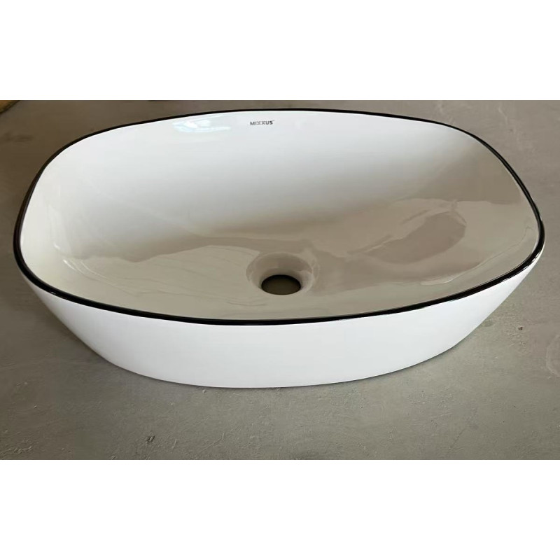 Раковина накладна Mixxus Premium DIVERSE-0109 EDGE BLACK 500х380х140mm (MP6549)