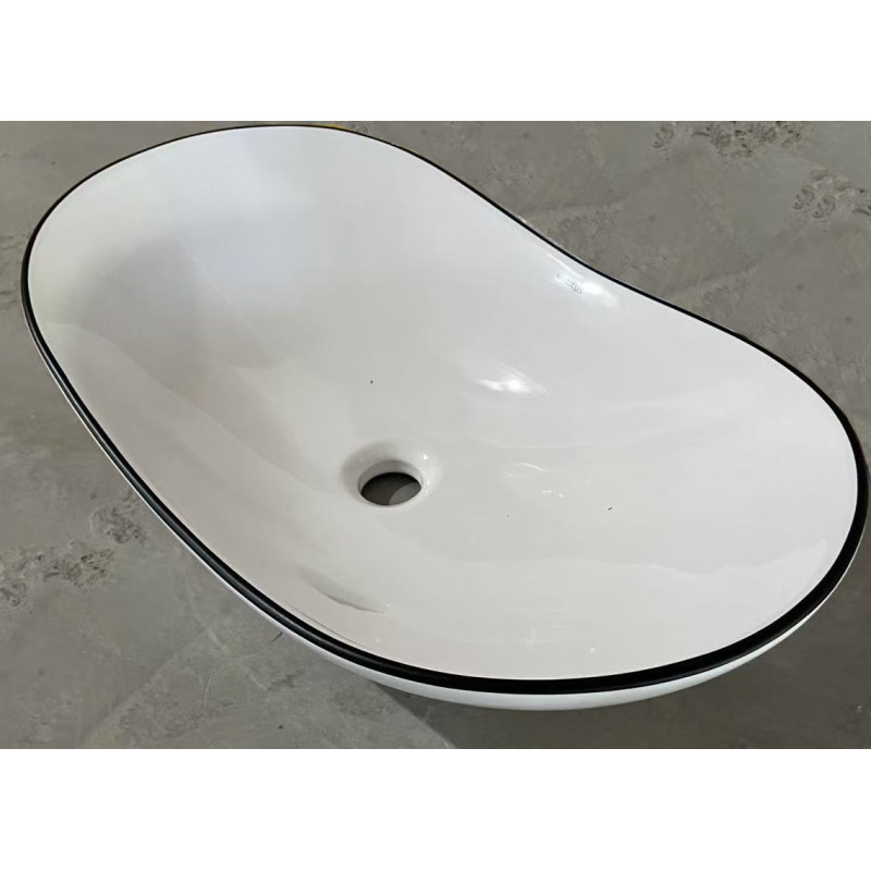 Раковина накладна Mixxus Premium WAVE-0105 EDGE BLACK 620х360х160mm (MP6556)
