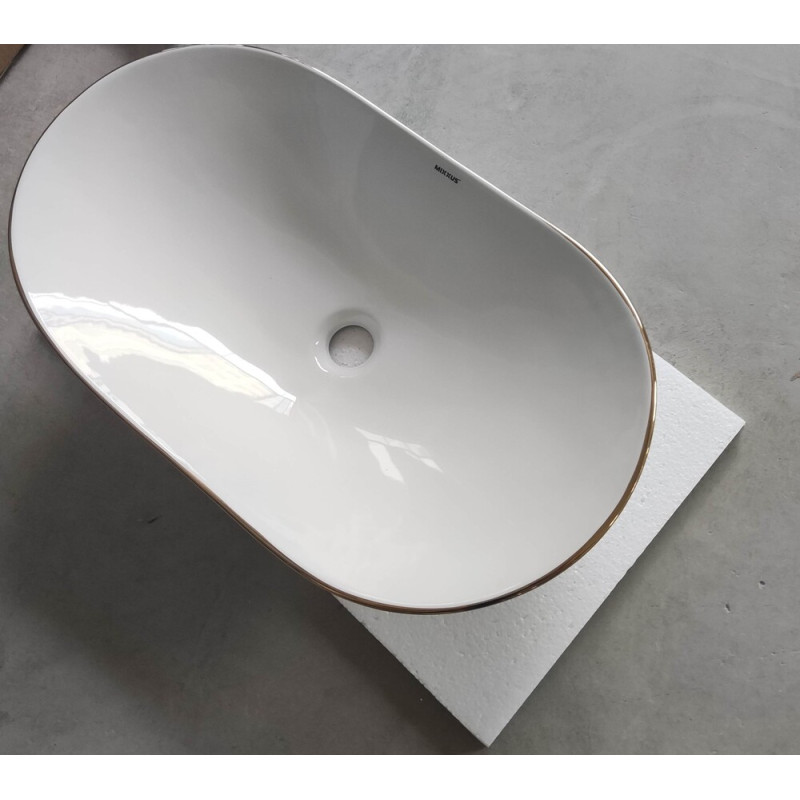Раковина накладна MIXXUS PREMIUM WAVE-0105 EDGE GOLD 620х360х160mm (MP6557)