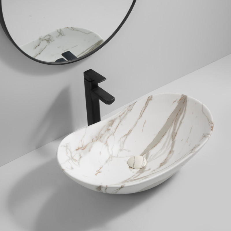 Раковина накладна MIXXUS PREMIUM WAVE-0105 MARBLE 620х360х160mm (MP6559)