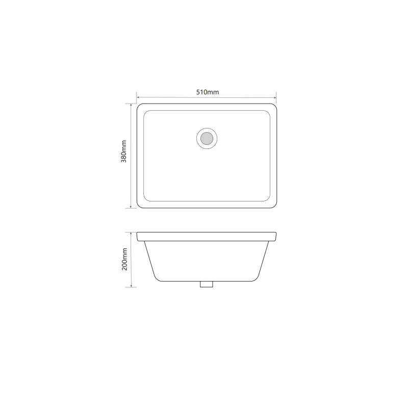 Раковина врізна під стільницю MIXXUS PREMIUM STYLE-1701 510х380х200mm з переливом (MP6567)