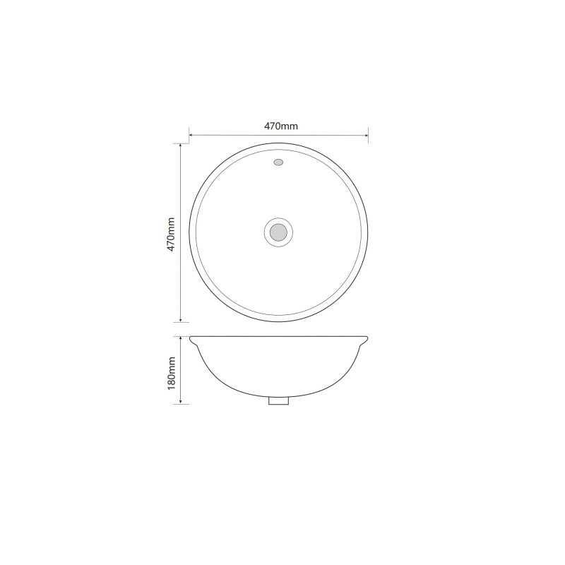 Раковина врізна на стільницю MIXXUS PREMIUM TOPPER-1601 470х470х180mm з переливом (MP6571)