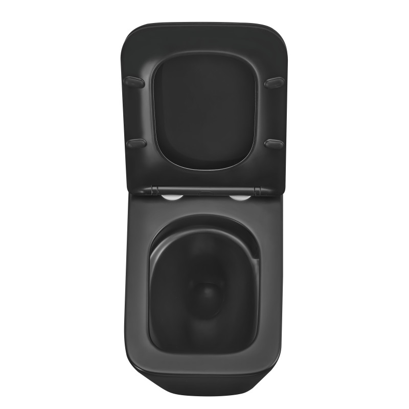 Унітаз підвісний Mixxus Premium QUADRO-0301-T3 BLACK 490х340х360mm, система змиву TORNADO 3.0 (MP65