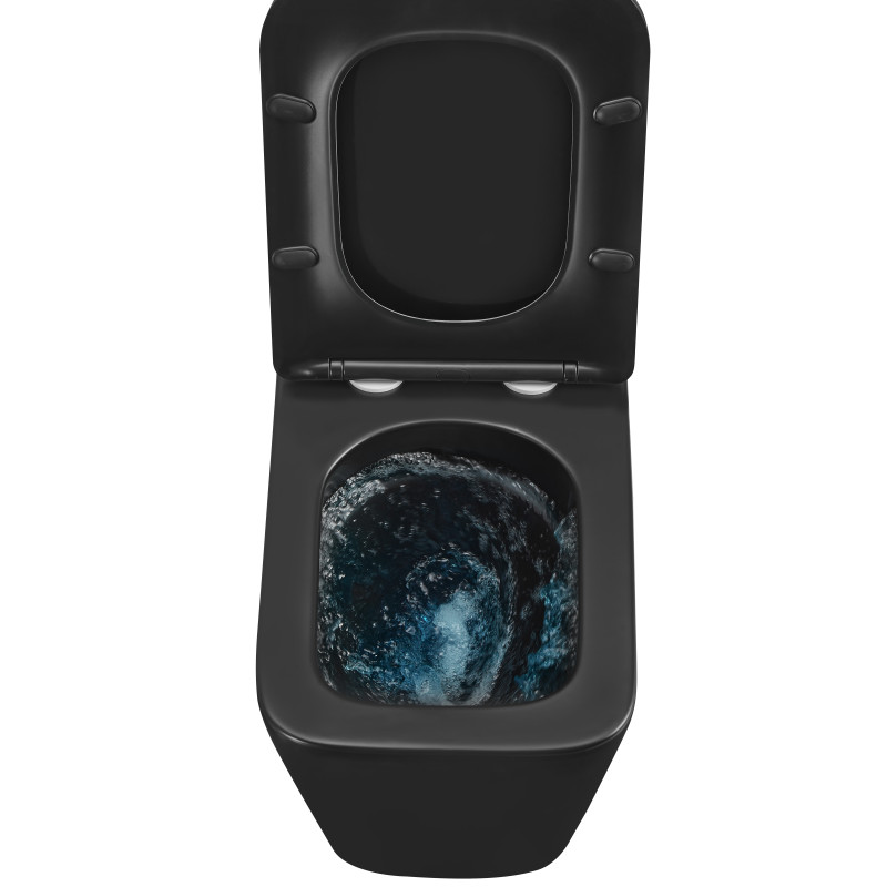 Унітаз підвісний Mixxus Premium QUADRO-0301-T3 BLACK 490х340х360mm, система змиву TORNADO 3.0 (MP65
