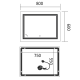 Дзеркало Mixxus Premium QUADRO MR20-80x60-Reverse з Led Touch, Anti-fog, димером, регулятором яскра