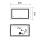 Дзеркало Mixxus Premium QUADRO MR20-50x80-Reverse з Led Touch, Anti-fog, димером, регулятором яскра