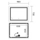 Дзеркало Mixxus Premium QUADRO MR20-90x70-Reverse з Led Touch, Anti-fog, димером, регулятором яскра