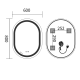Дзеркало Mixxus Premium ELLIPSE MV05-80x60-Reverse з Led Touch, Anti-fog, димером (3-6,5kK) (MP6642