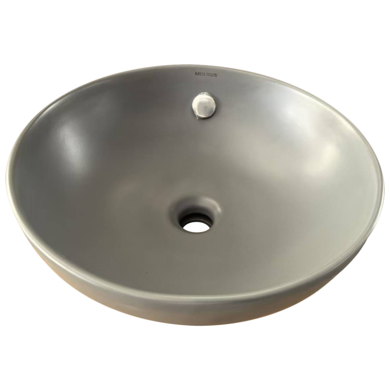 Раковина накладна Mixxus Premium TOPPER-0201 GRAY 410x410x165mm з переливом (MP6649)