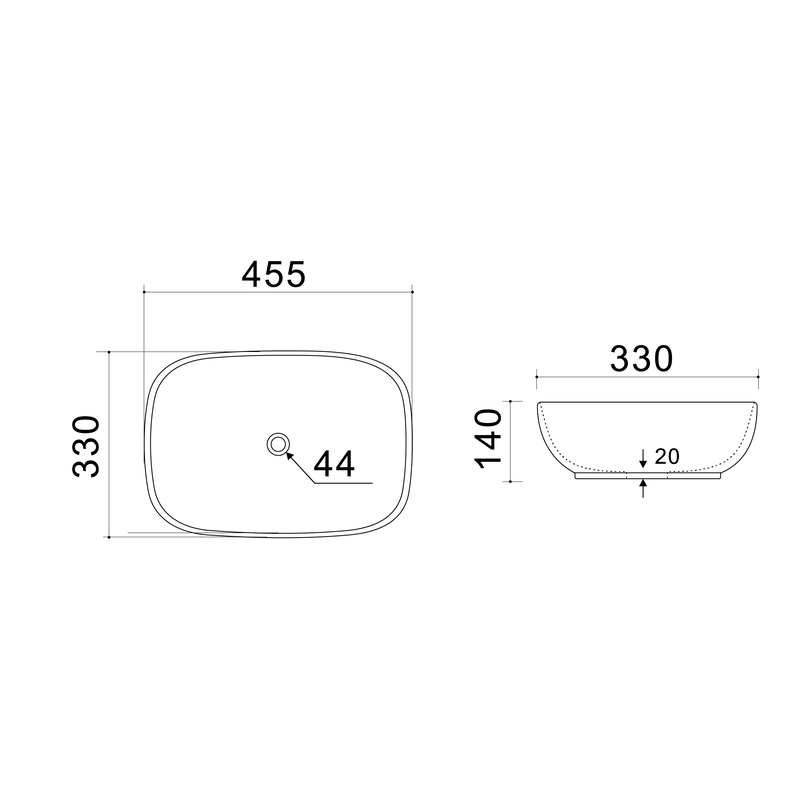 Раковина накладна Mixxus Premium DIVERSE-0116 GRAY 455x330x135mm (MP6651)