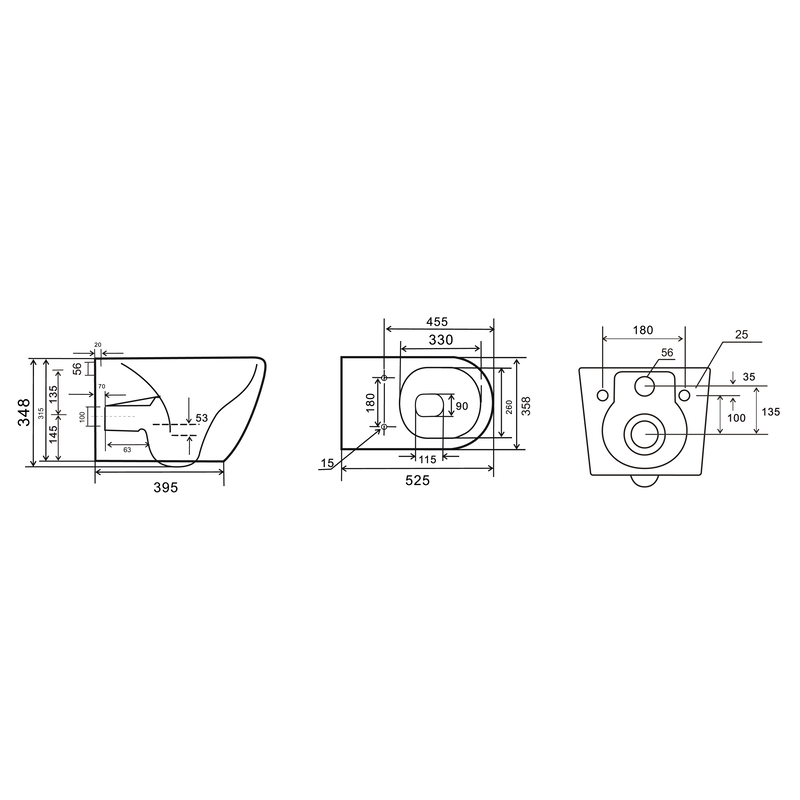 Унітаз підвісний Mixxus Premium ELLIPSE-0309-T1 GRAY 530x360x350mm система змиву TORNADO 1.0 (MP665