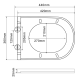 Унітаз підвісний Mixxus Premium ELLIPSE-0309-T1 GRAY 530x360x350mm система змиву TORNADO 1.0 (MP665