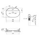 Раковина накладна Mixxus Premium ELLIPSE-0204 600х380х115mm з отвором під змішувач (MP6679)
