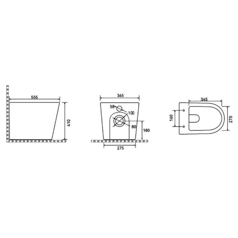 Унітаз підлоговий безбачковий Mixxus Premium Bevel-0702-T3 555х365х410mm система змиву Tornado 3.0 (MP6715)