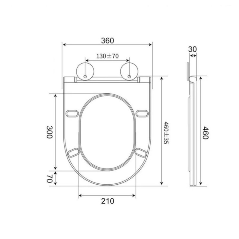 Унітаз підлоговий безбачковий Mixxus Premium Bevel-0702-T3 555х365х410mm система змиву Tornado 3.0 (MP6715)