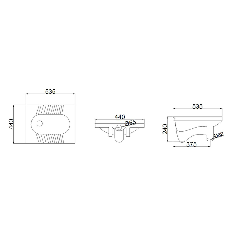 Чаша Генуя Mixxus Premium Wave-2202 530x435x240mm з відведенням (MP6716)