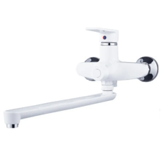 Змішувач для ванни PLAMIX OSCAR-006 EURO SET WHITE (зі шлангом, лійкою та кронштейном) (MX1895)