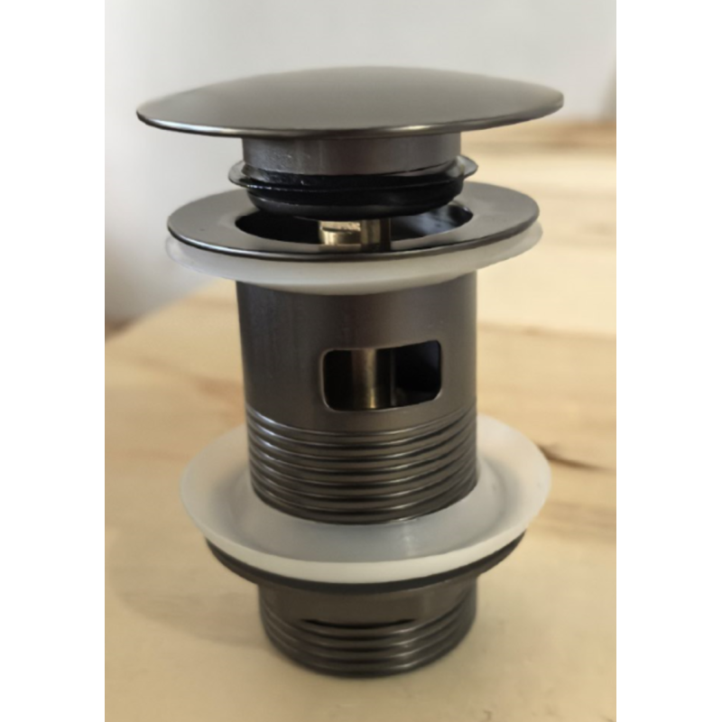 Донный клапан для раковины с переливом Zerix BV-09 GRAY 1 1/4