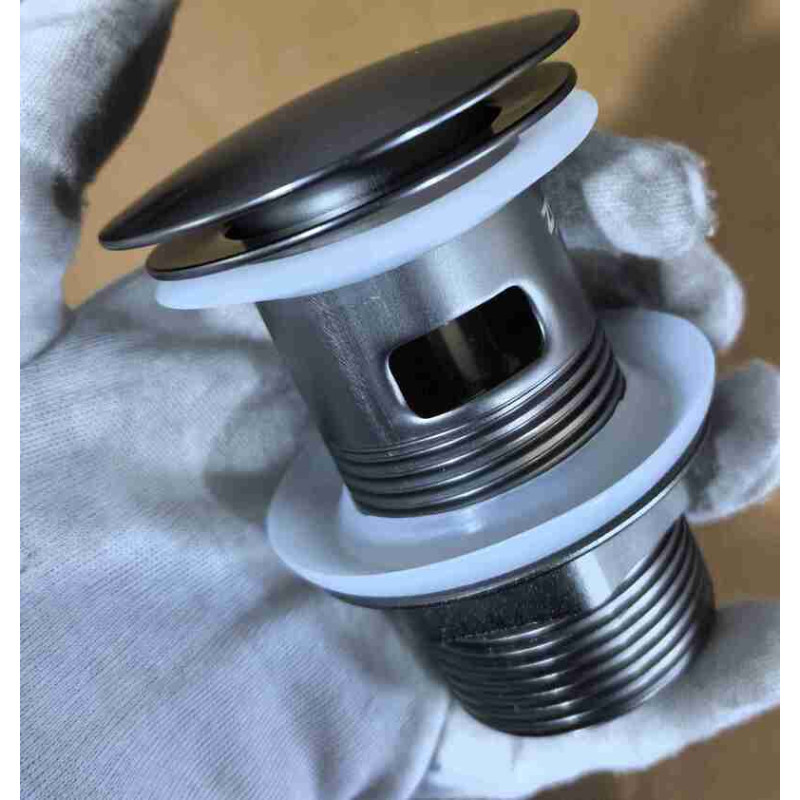 Донный клапан для раковины с переливом Zerix BV-09 GRAY 1 1/4
