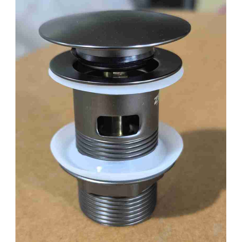 Донный клапан для раковины с переливом Zerix BV-09 GRAY 1 1/4