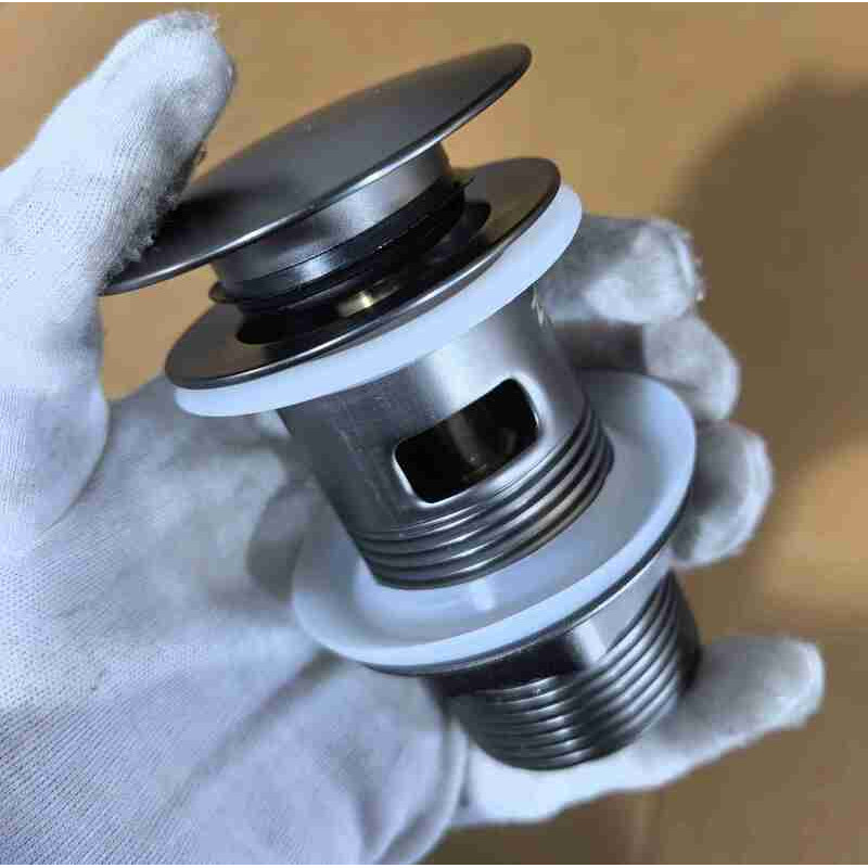 Донный клапан для раковины с переливом Zerix BV-09 GRAY 1 1/4