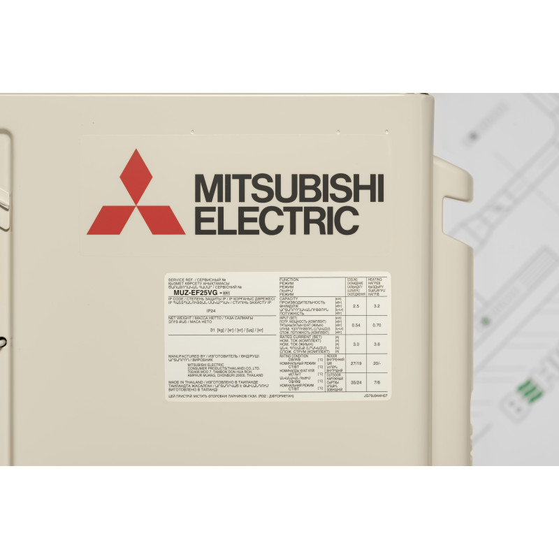 Mitsubishi Electric Кондиціонер спліт-система Design Inverter MSZ-EF25VGKB/MUZ-EF25VG