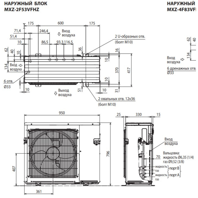 Mitsubishi Electric Зовнішній блок мультиспліт-системи MXZ-2F53VFHZ