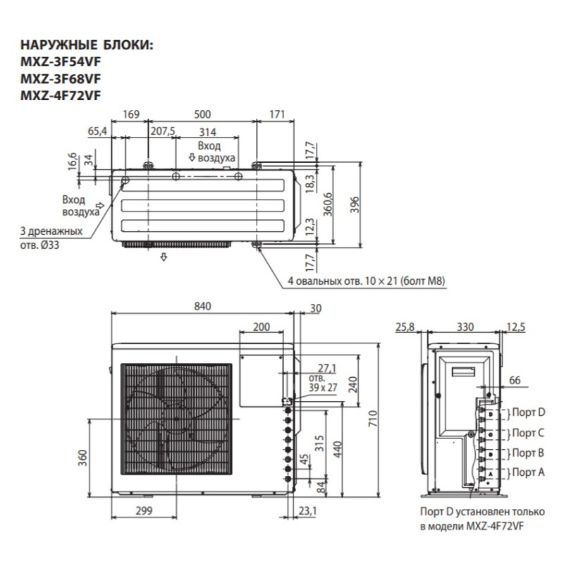 Mitsubishi Electric Зовнішній блок мультиспліт-системи MXZ-3F68VF