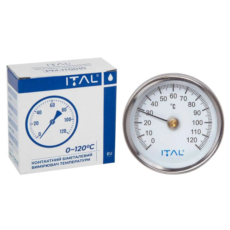 ITAL арматур. Термометр Ø63 накладний 0-120С ITAL (PM-IT0010) {100} (PM-IT0010)