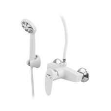 Змішувач для душової кабіни Plamix Cezar-003 SET White (з шлангом, лійкою та кронштейном) (PM0665)