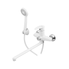 Змішувач для ванни Plamix Cezar-006 EURO SET White (з шлангом, лійкою та кронштейном) (PM0666)