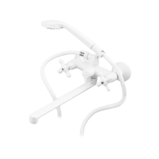 Змішувач для ванни Plamix Pablo -140 EURO SET White (з шлангом та лійкою) (PM0670)