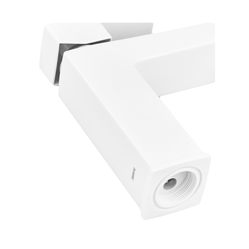 Змішувач для умивальника Plamix Kubus-001 SET White (з підведенням) (PM0671)