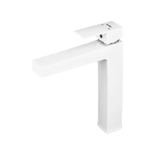 Змішувач для умивальника Plamix Kubus-001 HIGH SET White (з підведенням) (PM0672)