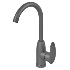 Змішувач для кухні Plamix CEZAR-011-B SET Graphite з підведенням (PM0695)