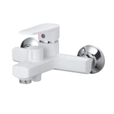 Змішувач для ванни PLAMIX OSCAR-009 EURO SET WHITE (зі шлангом, лійкою та кронштейном) (PM0699)
