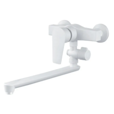 Змішувач для ванни PLAMIX OSCAR-006 SET WHITE (зі шлангом, лійкою та кронштейном) (PM0703)